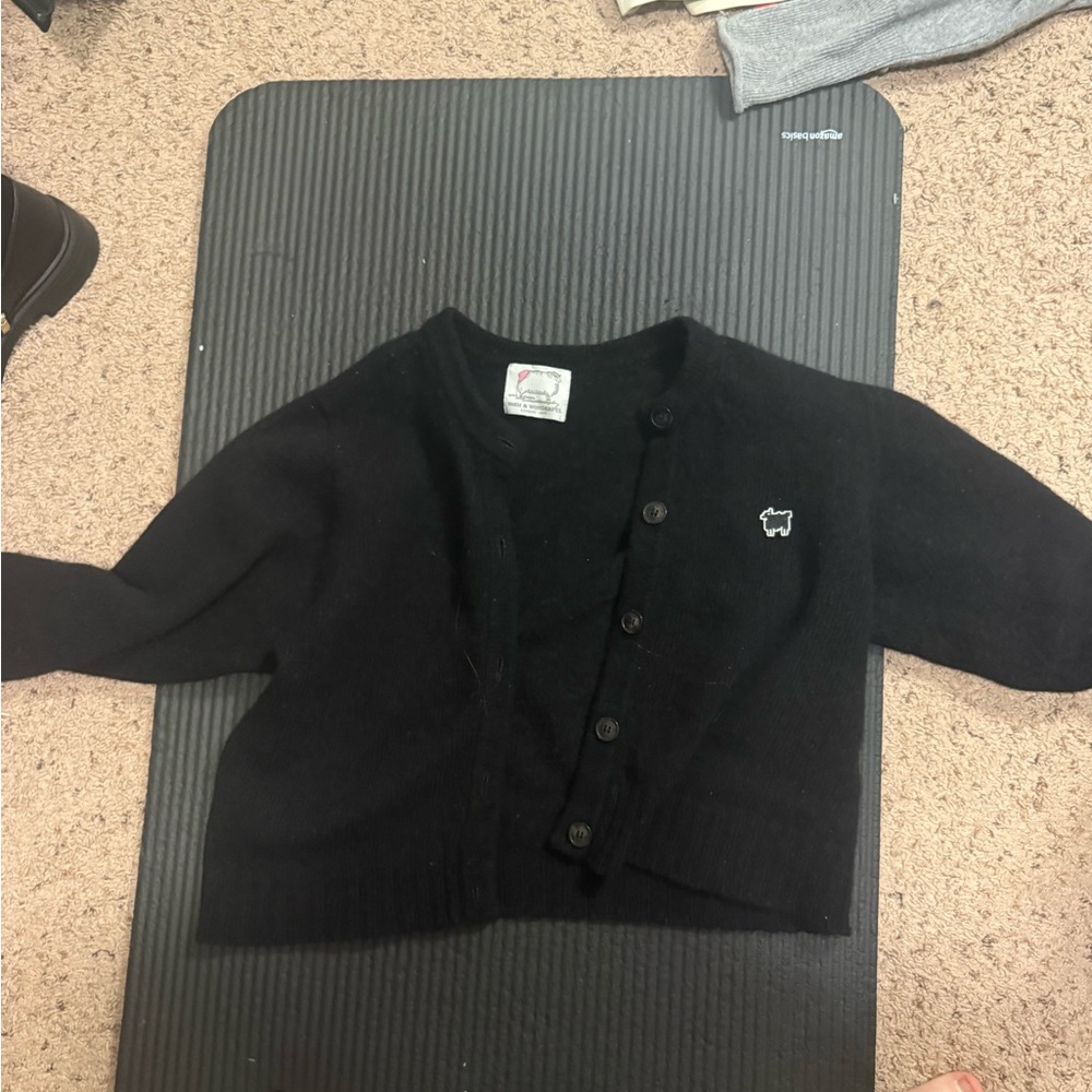 Warm&Wonderful 100% wool black button up cardigan